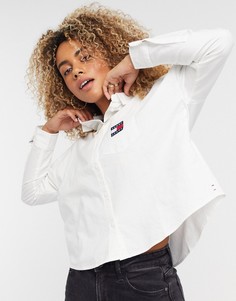 Белая рубашка с нашивкой Tommy Jeans-Белый