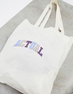 Сумка-тоут с логотипом ASOS Actual-Белый