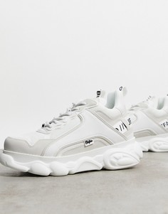 Белые кроссовки на массивной подошве с искусственной кожей Buffalo-Белый