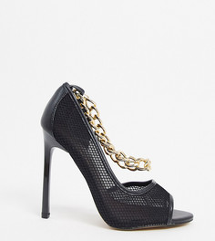 Черные туфли для широкой стопы с цепочками ASOS DESIGN-Черный цвет