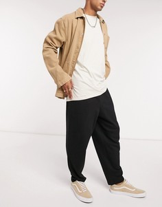 ASOS DESIGN oversized joggers with wide leg in black-Черный