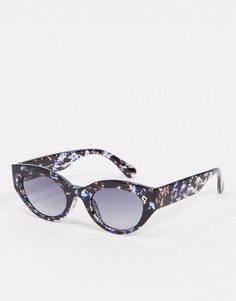 Узкие черепаховые солнцезащитные очки в стиле ретро AJ Morgan-Голубой