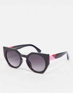 Солнцезащитные очки в крупной оправе "кошачий глаз" AJ Morgan-Черный цвет