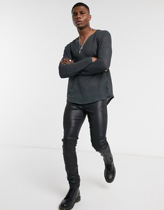 Черная свободная туника с длинными рукавами ASOS DESIGN-Черный цвет
