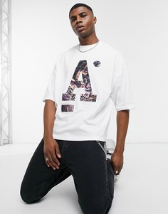Белая футболка oversized с логотипом ASOS DESIGN-Белый
