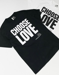 Черная футболка унисекс из органического хлопка с надписью "Choose Love" Help Refugees-Черный цвет
