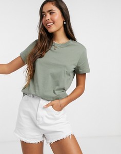 Футболка из органического хлопка цвета хаки ASOS DESIGN-Зеленый цвет