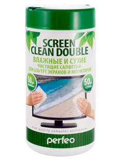 Чистящие салфетки Perfeo Screen Clean Double 50 сухих и 50 влажных 100шт PF-T/SCDW-50/50
