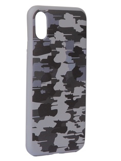 Чехол Krutoff для APPLE iPhone X/Xs Pattern Military Grey 10345