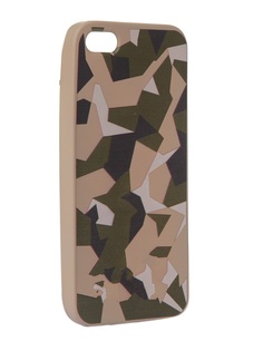 Чехол Krutoff для APPLE iPhone 5/5S/SE Polygonal Military Green 10309