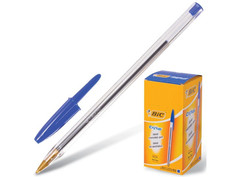 Ручка шариковая Bic Cristal 1mm корпус Transparent, стержень Blue 847898