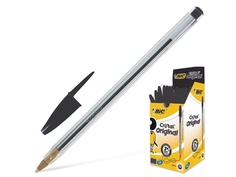 Ручка шариковая Bic Cristal 1mm корпус Transparent, стержень Black 847897