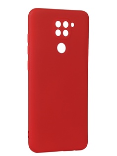 Чехол с микрофиброй DF для Xiaomi Redmi Note 9 Silicone Red xiOriginal-11