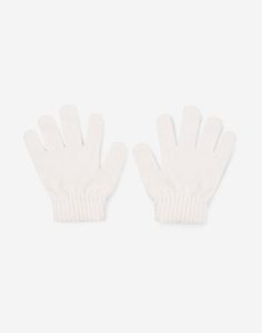 Белые велюровые перчатки для девочки Gloria Jeans