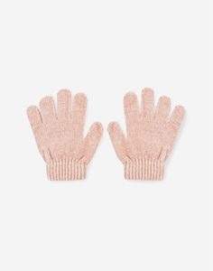Бежевые велюровые перчатки для девочки Gloria Jeans