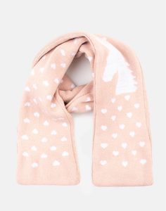 Розовый шарф с единорогом и сердечками для девочки Gloria Jeans