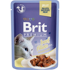 Корм для кошек Brit Premium Cat Jelly Кусочки из филе говядины в желе 85 г Brit*