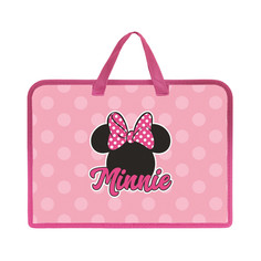Папка для тетрадей на молнии А4 Hatber Минни Маус 1 отделение с ручками