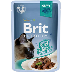 Корм для кошек Brit Premium Cat Gravy Кусочки из филе говядины в соусе 85 г Brit*