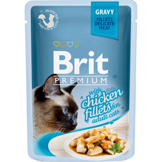 Корм для кошек Brit Premium Cat Gravy Кусочки из куриного филе в соусе 85 г Brit*