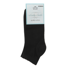 Носки женские однотонные укороченные Lucky Socks черные 3 пары
