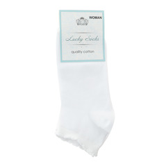 Носки женские однотонные укороченные Lucky Socks белые 3 пары