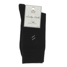 Носки мужские однотонные с рисунком Lucky Socks черные 1 пара