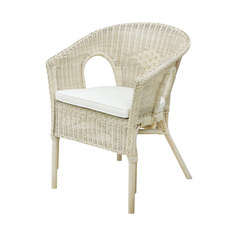 Кресло Rattan grand berlin с подушкой wash white