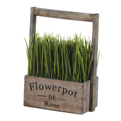 Растение искусственное Hanlin в деревянном горшке 14.5x8.5x21.6см