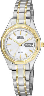 Японские наручные женские часы Citizen EW3144-51AE. Коллекция Eco-Drive