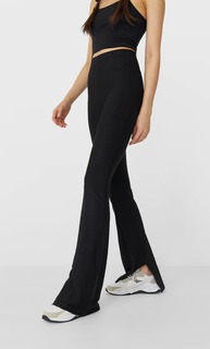 Stradivarius Расклешенные Брюки С Декоративными Боковыми Швами Женская Коллекция Черный L