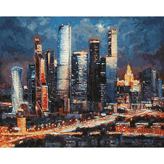 Картина по номерам Белоснежка «Вечерние огни: Москва сити», 40x50 см