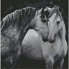 Картина по номерам Котеин "Пара лошадей", 30х30 см