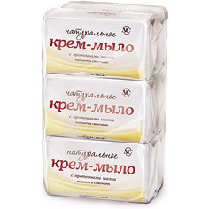 Крем-мыло Невская Косметика Натуральное с протеинами шелка 90 г, 6 шт