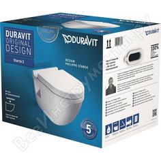 Подвесной унитаз duravit starck 3 54 см с полочкой 00000004443 2201090000