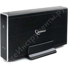 Внешний корпус gembird 3.5 " usb 3.0 sata hdd/ssd алюминий сенсорная кнопка черный ee3-u3s-80