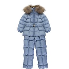 Пуховый комплект из комбинезона и куртки с меховой отделкой Moncler Enfant