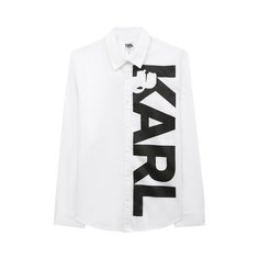 Хлопковая рубашка Karl Lagerfeld Kids