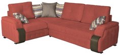 Угловой диван-кровать Николь Лаундж 27 коралл/Фибра 2378/4 зигзаг/Лекко Десерт/Астор Кофе Bravo