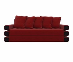 Прямой диван Венеция Микровельвет Красный Bravo