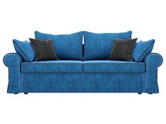 Прямой диван Элис Велюр Голубой\Черный Bravo