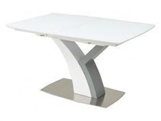 Стол CAMELOT 140 WHITE MATT GLASS матовый белый Bravo