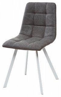 Стул CHILLI SQUARE RU-07 серая сталь, PU/ белый каркас Bravo