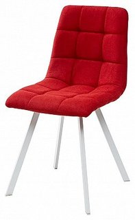 Стул CHILLI SQUARE UF860-16B красный, ткань/ белый каркас Bravo