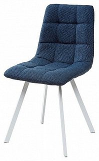 Стул CHILLI SQUARE TRF-06 полночный синий, ткань/ белый каркас Bravo