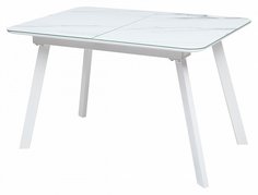Стол ARUBA 120 GREY-WHITE/ WHITE глазурованное стекло Bravo