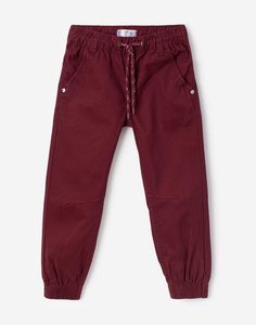Бордовые брюки-джоггеры для мальчика Gloria Jeans