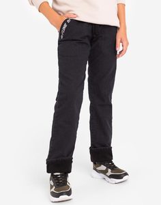 Чёрные утеплённые джинсы Straight для мальчика Gloria Jeans
