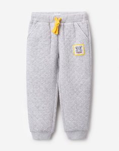 Серые стёганые брюки-джоггеры для мальчика Gloria Jeans