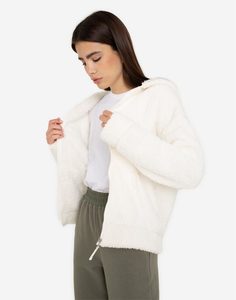 Молочная плюшевая куртка с капюшоном Gloria Jeans